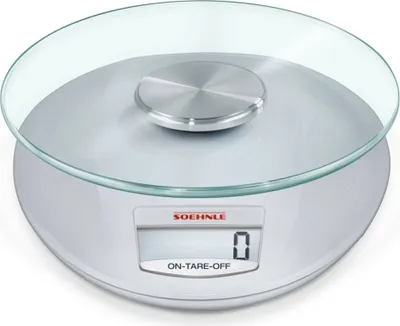 Obrázok produktu pre Soehnle Roma Silver, Elektronická kuchynská váha, 5 kg, 1 g, Strieborná, Sklo, Plast, Sklo