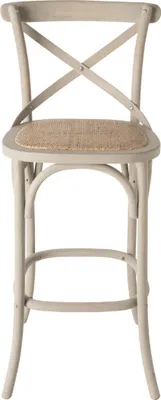 Zdjęcie produktu dla Hoker barowy z litego drewna i trzciny, szerokość 50 cm - BISTROT