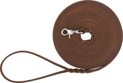 Produktbild von TRIXIE Rustic Fettleder Schleppleine - dunkelbraun - 10 m/8 mm