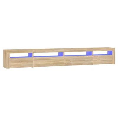 Image de vidaXL Armoire TV avec lampes LED Chêne Sonoma 270x35x40 cm