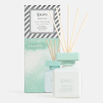 Productafbeelding van ipuro Essentials TIME TO BE geurverspreider met stokjes, 50 ml - Ruimtespray met citrusgeur