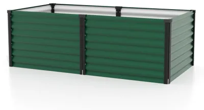Produktbild von Vitavia Hochbeet Meta 96 x 188 cm rechteckig - 950/1300 l 63 cm Seegrasgrün mit schwarzen Profilen