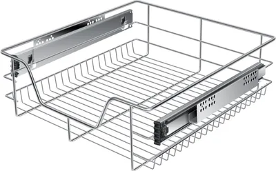 Produktbild von KESSER® Teleskopschublade  Küchenschublade  Küchenschrank  Korbauszug  Schrankauszug  Vollauszug  Schublade, Silber, 1x 50cm