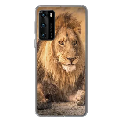 Produktbild von MuchoWow® Handyhülle Schutzhülle Hülle für Huawei P40 Löwe - Nahaufnahme - Savanne Silikon Softcase Handy Hülle - Handytasche