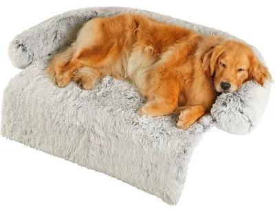 Productafbeelding van Hondenbed XXL, 110x105x15 cm, lichtbruin, wasbaar, antislip, pluche