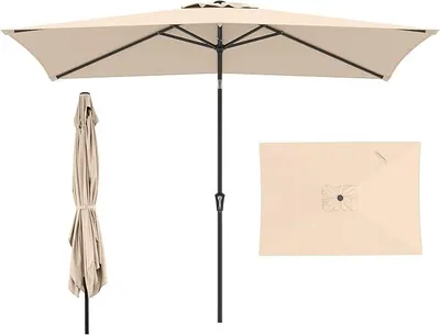 Imagen del producto de Sombrilla de 300 x 200 cm, parasol rectangular para balcón con manivela