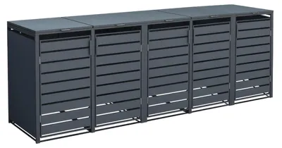 Produktbild von Westmann Metall Mülltonnenbox 5er Kubus 5x 240 L Anthrazit 332x80x116 cm