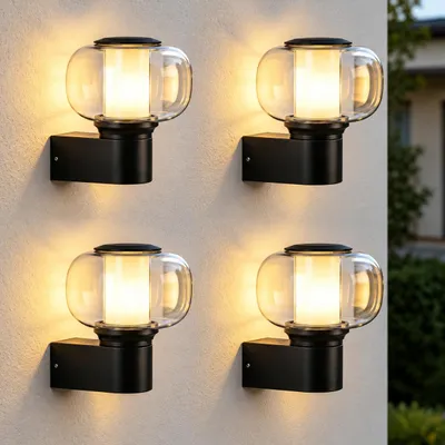 Produktbild von ZMH LED Außenwandleuchte 4er Aussen Wandbeleuchtung E27 Terrassenbeleuchtung IP65 Wandlampe Hauswand AußEnlampe Wand Wall Außenleuchte Balkon Flur
