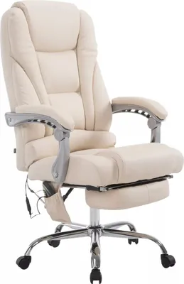 Produktbild von In And OutdoorMatch Bürostuhl Zico - Massagefunktion - Creme - Kunstleder - Ergonomischer Bürostuhl - Auf Rollen - Für Erwachsene - Höhenverstellbar
