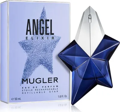 A product shot of a perfume bottle and its packaging.
