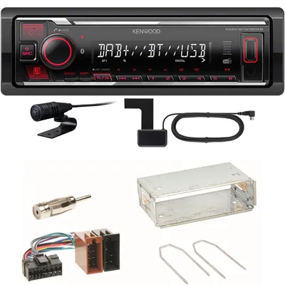 Produktbild von Kenwood KMM-BT408DAB Bluetooth DAB USB Einbauset für Renault Clio 1 2 Twingo