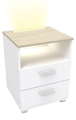 Produktbild von kalb | Mila - Nachtkonsole Nachttisch mit integr. LED Licht, dimmbar Eiche