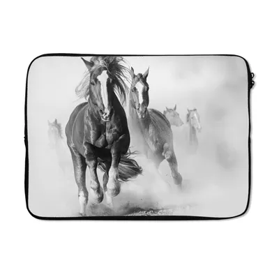 Produktbild von MuchoWow® Laptop Hülle 14 ZollPferde - Tiere - Illustration Laptoptasche - Laptoptasche - Stoßsicher - Schutzhaube