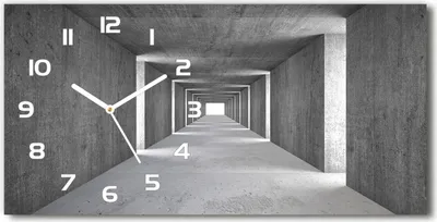 Produktbild von Wanduhr aus Glas – 60x30 cm - Glasbild - Glasuhr - Gehärtetes Glas - weisse-zeiger - Betontunnel