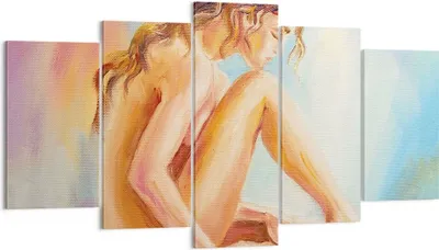 Produktbild von Bild auf Leinwand - Leinwandbild - 5 Teile - Frau Nacktheit Abgesehen von - 160x85cm - Wand Bild - Wanddeko - Wandbilder - Leinwanddruck - Bilder - Wanddekoration - Leinwand bilder - EA160x85-4174