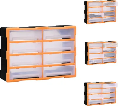 Obrázok produktu pre vidaXL Organizér s viacerými zásuvkami 8 veľkých zásuviek 52x16x37 cm - Skrinky na náradie