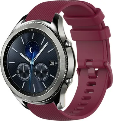 Produktbild von Strap-it Samsung Gear S3 Luxus-Silikonarmband (Dunkelrot)