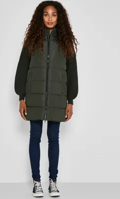 Produktbild von NOISY MAY Damen Winter Steppweste NMDALCON lange Ärmellose Jacke | M