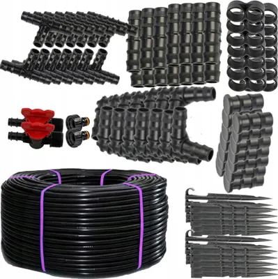 Produktbild von 100m Bewässerungssystem + 174 Zubehör Gartenbewässerung Tröpfchenbewässerung Set Bewässerung Kit mit Tropfschlauch