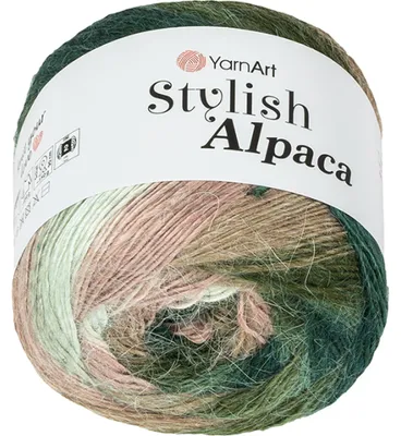 Produktbild von Garn „Stylish ALPACA“ – 150 g, 525 m – Grün, Beige