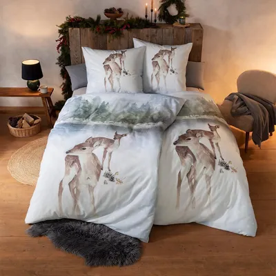 Produktbild von Estella Kuschelflanell Bettwäsche Iceland schnee 135x200 cm + 80x80 cm