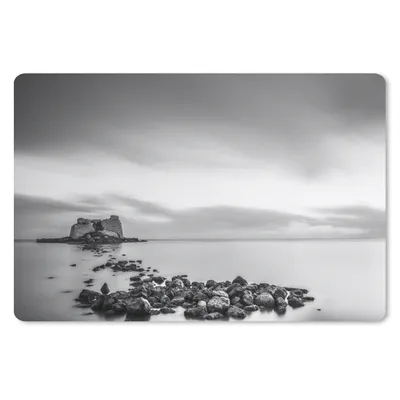 Obrázok produktu pre Podložka pod myš - Kamene vo vode čierna a biela - 60x40cm - Rohožka pod myš