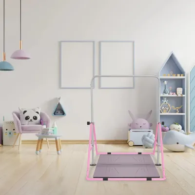 Produktbild von XMTECH Kinder Turnreck Gymnastik Reck Turnstange Reckstange Klimmzugstange Reckanlage Horizontale Training Bar Trainingsgeräte mit Gymnastikringen für 3-12 Jahre alte Kinder Indoor