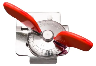 Blikopener mit Schneidmesser – rund, oval, eckig – 70 g, rot
