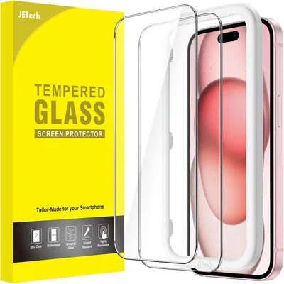 Obrázok produktu pre iPhone 15 ochranná fólia 6,1 palca 2 kusy HD sklo proti odtlačkom prstov
