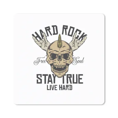 Produktbild von MuchoWow® Mauspad Mousepad Vintage - 'Harter Fels bleibt treu, hart leben' - Sprichwörter - Zitate 20x20 cm - Mousepads - Maus Mat - Pad - Mausunterlage - Desk Mat - Bureauartikeln