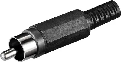 Produktbild von Wentronic Cinch Stecker, Schwarz - Plastikausführung mit Knickschutz