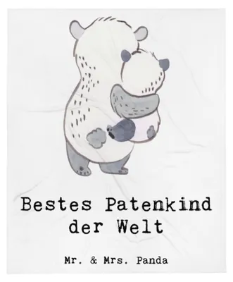 Produktbild von Mr. & Mrs. Panda Bettdecke Panda Bestes Patenkind der Welt - Weiß - Geschenk, Decke, Täufling, Patenonkel, Nichte, Plaid, Tagesdecke, Patentante, Couchdecke, Sofaüberwurf