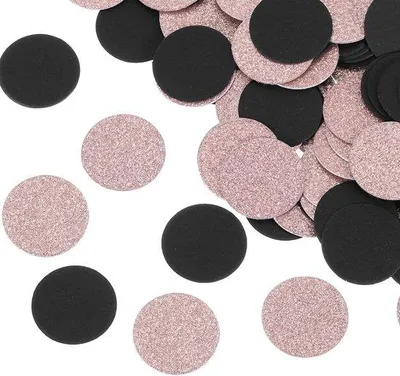 Produktbild von Glitzerpapier für Feier, Hochzeit, Festival - 200 Stück - Rosa-Gold, Schwarz - 3 x 3 cm