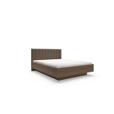 Produktbild von Doppelbett mit gepolstertem Kopfteil – Modernes Bettgestell für 160 × 200 cm Matratze