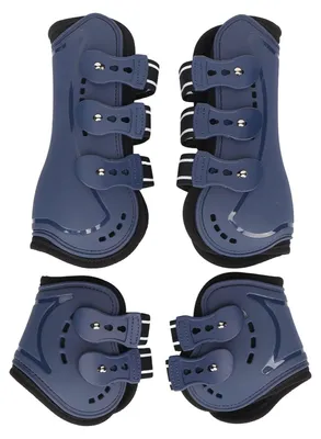 Pferde-Schutzgamaschen, verstellbar, Blau, 4er-Set (M)