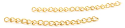 Produktbild von Vintageparts Verlängerungsketten 304 Edelstahl goldfarben 45 mm, 10 Stück
