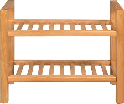 Produktbild von vidaXL Stojan na topánky s 2 policami 50x27x40 cm Dubový masív