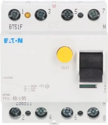 Produktbild von 4P 40A 0,5A Differenzialschutzschalter Typ AC PF6-40/4/05 286511