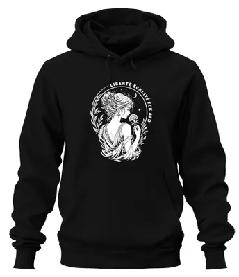 Productafbeelding van Liberté Égalité Fraternité, "Frau Blume" vintage hoodie, zwart, maat XXL