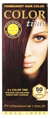 Imagen del producto de Color Time: Tinte permanente para el cabello, tono castaño oscuro, 100 ml