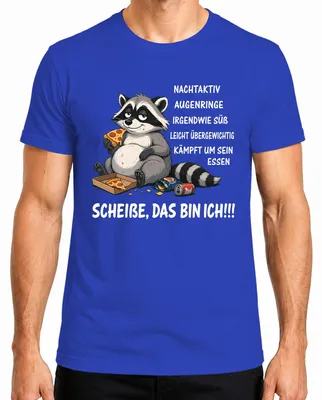 Imagen del producto de Camiseta para hombre, color azul, talla M. Diseño: "¡Qué asco! Soy un tejón. Pizza. Declaración. Sarcasmo. Comida rápida."