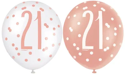 Produktbild von 6 Luftballons roségold Zahl 21