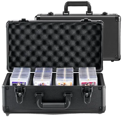 Immagine prodotto di Contenitore VEVOR, 4 scomparti, borsa per carte sportive con divisori in schiuma e chiusura a chiave,