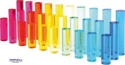 Produktbild von Eduplay Acryl Zylinder Spielzeug Set 30 Stück verschiedene Längen