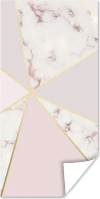 Produktbild von MuchoWow® Poster Marmor - Gold - Rosa 20x40 cm - Plakat - Foto