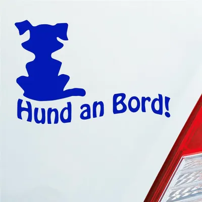 Produktbild von Auto Aufkleber Hund an Bord Dog Tier Tuning 15x10 cm Dunkelblau Sticker Heckscheibenaufkleber
