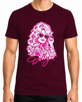 Produktbild von Dolly Parton Country Musik Sängerin Cowgirl Retro Fan Western Herren T-Shirt, Burgundy, XXL