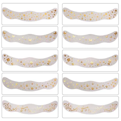 Produktbild von INF Goldene Schlüsselbein Temporäre Tattoos - Wasserdichte Metallic Aufkleber, 10 Stück