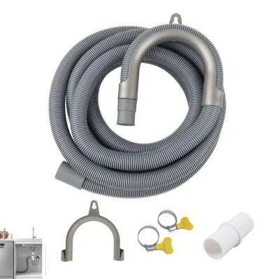Ablaufschlauch-Verlängerung für Waschmaschine, 0,5–7 m, mit Halter und Schellen