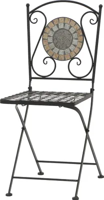 Produktbild von Klappstuhl Prato Gestell Stahl schwarz matt, Fläche Keramik mehrfarbig